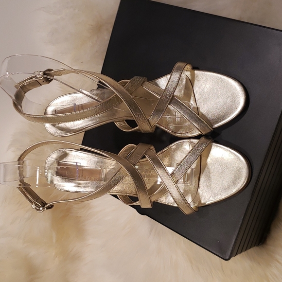 Michael Kors Shoes - Michael Kors Size 7.5 Champagne Gold Ankle Wrap Sandals